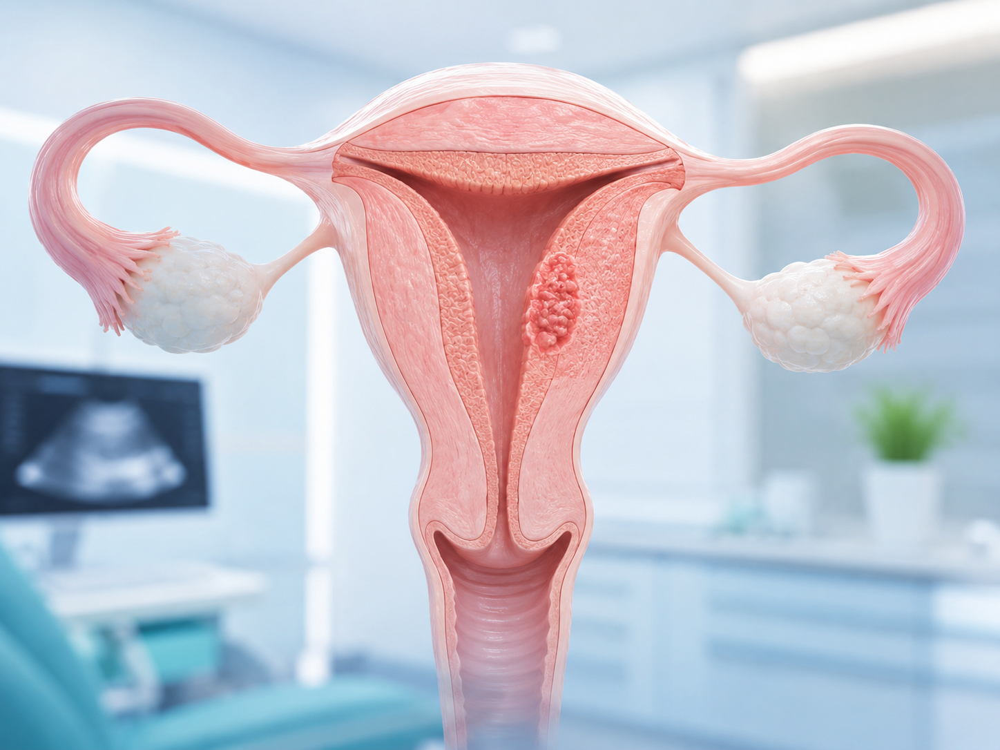 Endometrium kanseri rahim iç tabakası medikal görseli